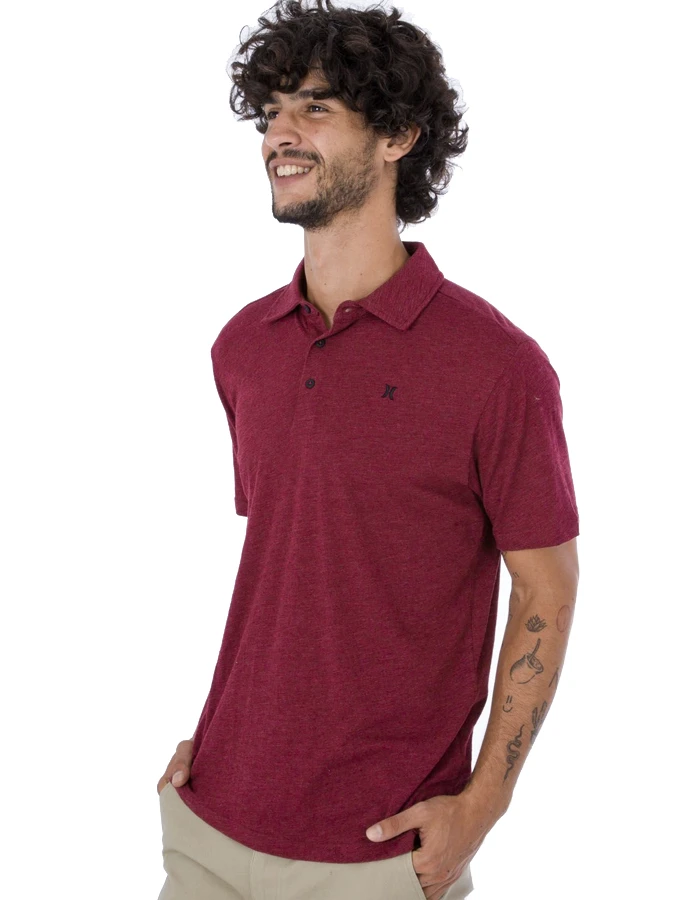 HURLEY POLO SHORT SLEEVE ACE VISTA TRUE RED HEATHER - Image 2
