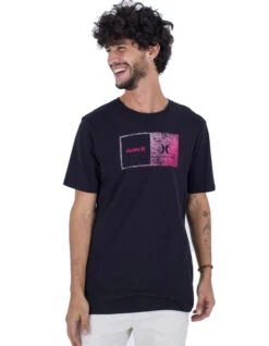 HURLEY EVERYDAY HALFER GRADIENT TEE BLACK