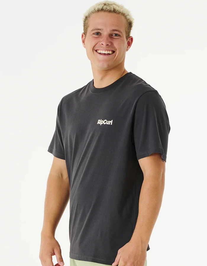 RIP CURL BLAZED AND TUBED TEE WASHED BLACK 4 RIP CURL BLAZED AND TUBED TEE WASHED BLACK - Image 4