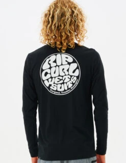 RIP CURL ICON OF SURF LONG SLEEVE UV50+ TEE BLACK -Vans || Salty Crew || Vissla Sales rip curl icons of surf maglia lycra maniche lunghe upf50 3