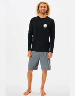 RIP CURL ICON OF SURF LONG SLEEVE UV50+ TEE BLACK -Vans || Salty Crew || Vissla Sales rip curl icons of surf maglia lycra maniche lunghe upf50 4