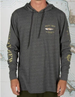 SALTY CREW BRUCE HOOD TECH TEE CHARCOAL -Vans || Salty Crew || Vissla Sales salty crew bruce hood charcoal tech tee charcoal 5