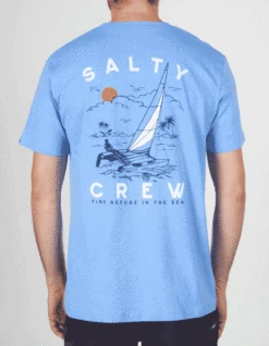 SALTY CREW SET SAIL STANDARD TEE LIGHT BLUE HEATHER