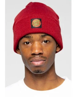 SANTA CRUZ CLASSIC LABEL DOT BEANIE KETCHUP -Vans || Salty Crew || Vissla Sales santa cruz classic label dot beanie ketchup 1