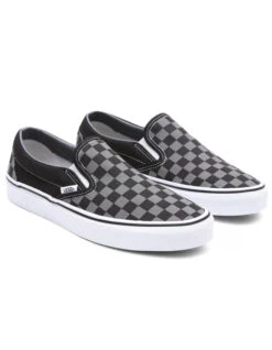 VANS CHECKERBOARD CLASSIC SLIP-ON SHOES BLACK PEWTER -Vans || Salty Crew || Vissla Sales vans scarpe classic slip on black pewter checkerboard