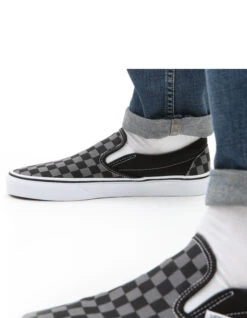 VANS CHECKERBOARD CLASSIC SLIP-ON SHOES BLACK PEWTER -Vans || Salty Crew || Vissla Sales vans scarpe classic slip on black pewter checkerboard 2