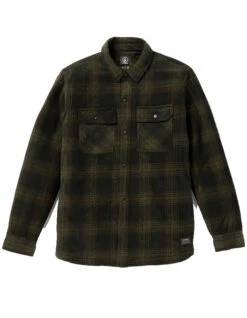 VOLCOM BOWERED FLEECE LONG SLEEVE SHIRT BISON -Vans || Salty Crew || Vissla Sales volcom bowered camicia in pile bison 2