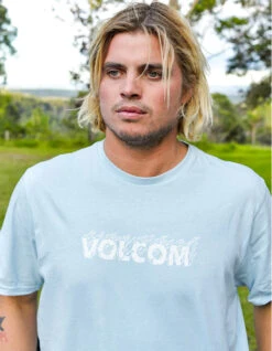 VOLCOM FIREFIGHT SHORT SLEEVE TEE MISTY BLUE 16 VOLCOM FIREFIGHT SHORT SLEEVE TEE MISTY BLUE -Vans || Salty Crew || Vissla Sales volcom firefight t shirt misty blue 3