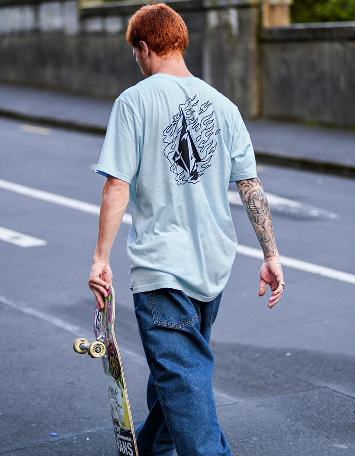 VOLCOM FIREFIGHT SHORT SLEEVE TEE MISTY BLUE 9 VOLCOM FIREFIGHT SHORT SLEEVE TEE MISTY BLUE - Image 9