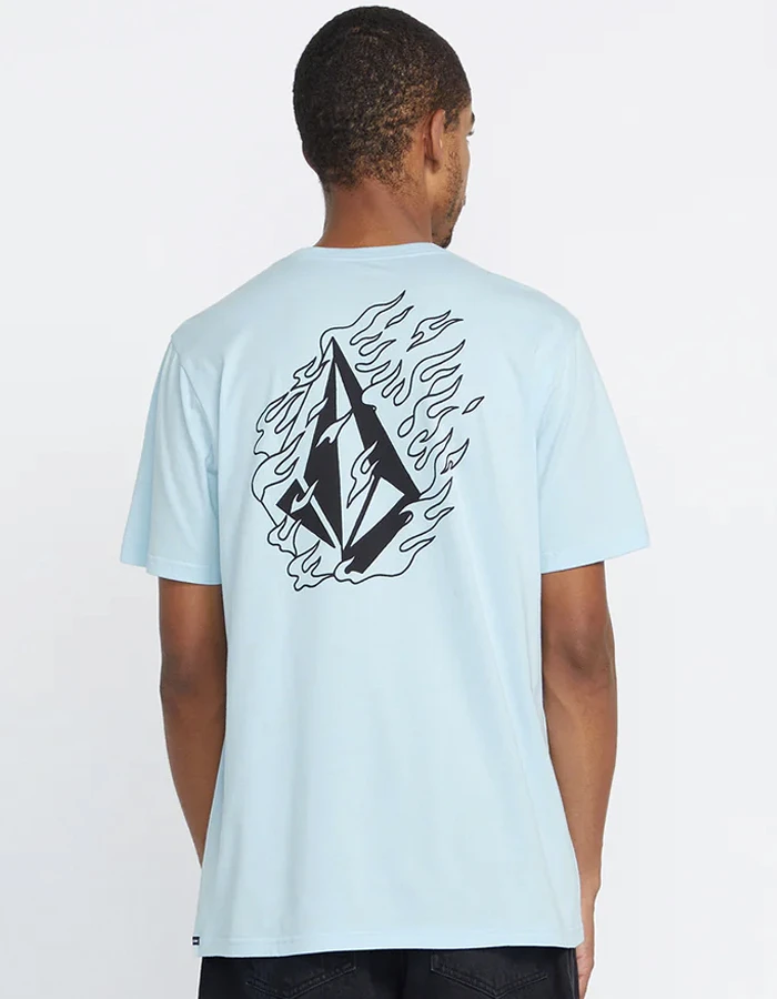 VOLCOM FIREFIGHT SHORT SLEEVE TEE MISTY BLUE 1 VOLCOM FIREFIGHT SHORT SLEEVE TEE MISTY BLUE